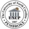 Seal of The University of North Carolina at Pembroke featuring a building, sun, and the text UNCP 1887.