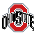 The Ohio State University logo featuring a red block O with Ohio State written across in stylized black and white lettering.